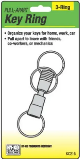 Kc215 Hy-ko Prod Co 5 Pack - Key Holder 3-way Pull-apart -kc215