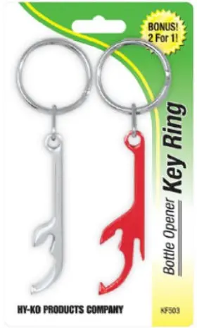 Kf503 Hy-ko Prod Co 5 Pack - Shark Design Bottle Opener Key Ring Assorted 2-pk. -kf503