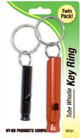 Kf521 Hy-ko Prod Co 5 Pack - Tube Whistle Key Ring Assorted 2-pk. -kf521