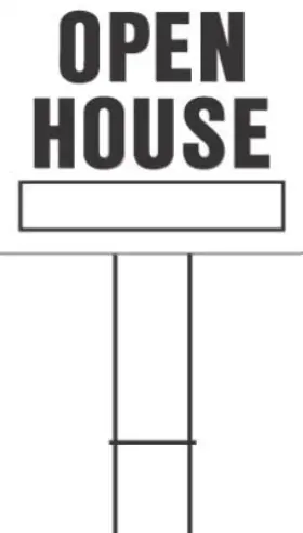Loh-3 Hy-ko Prod Co Sign Inch Open House Black And White Plastic With H-bracket 20 X 24- -loh-3