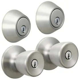 Htd3141-130 Hyper Tough Keyed Entry Tulip Style Doorknob And Deadbolt Double