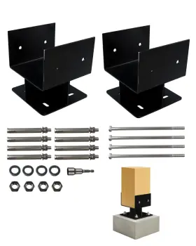 Zqscpa20250519 Hzsifu 2pack 6 Inch X6 Concrete Post Base Anchor Bracket Heavy U-shape With R
