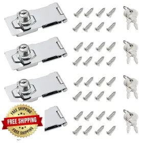 B0c2pvgkmd I-easydww 4 Inch Keyed Hasp Lock For Cabinets And Doors Twist Knob Design