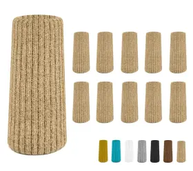 B0cy5l32fm Iamzay 16 Pcs Khaki Chair Socks - Knitted Floor Protectors For Hardwood Easy Fit