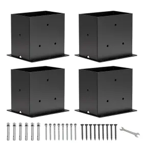 Db94778 Icokin 4 6 Post Base Pcs Deck Brackets Inner Size 3.6 Inch X5.6 Heavy Duty Powder-coated