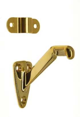 18013-3nl Idh By St. Simons 879913008195 Solid Hand Rail Bracket Polished Brass No Lacquer