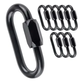 Sdq-15 Iebuobo 5/16 Inch Oval Quick Link Carabiner 8 Pack M8 Black Links Chain Connec
