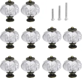 Ieik 710033279594 Acrylic Pumpkin Knobs Clear Cabinet 4.9 X 4 1.1 Inches 10 Pack