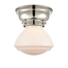 623-1f-pn-g321 Innovations Creativity Meets Evolutionary Design Olean 1 Light 7 Inch Flush Mount Polished Nickel