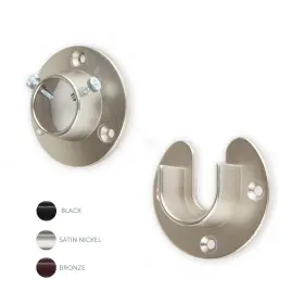 Instyledesign 657379931260 Heavy Duty Wall Mount 1 Inch Closet Pole Rod Satin Nickel