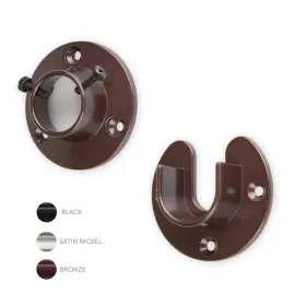 Instyledesign 657379931277 Heavy Duty Wall Mount 1 Inch Closet Pole Rod Bronze
