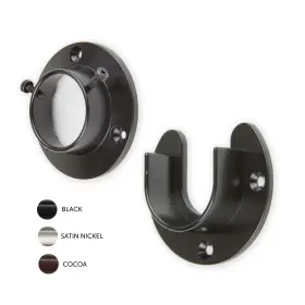 Instyledesign 657379931284 Heavy Duty Wall Mount 1.5 Inch Closet Pole Rod Black