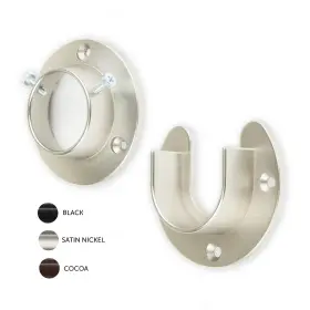 Instyledesign 657379931291 Heavy Duty Wall Mount 1.5 Inch Closet Pole Rod Satin Nickel