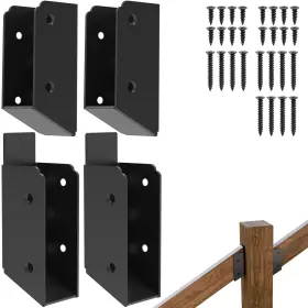 02976 Irenporu 4pcs 30 Stair 2 Inch X 4 Stainless Steel Deck Angle Pcs Black