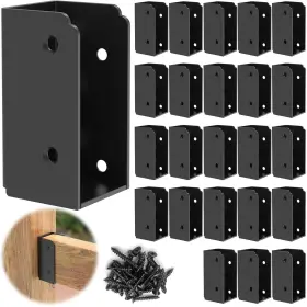 M252h0240 Irenporu 24pcs 2 Inch X 4 Stainless Steel Deck Railing Brackets Horizontal 24 Pcs Black
