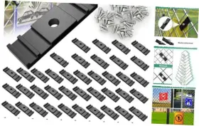 S47050 Irenporu 50 Pcs Chain Link Fence Sign Mount Fastener Bracket Clip
