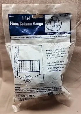 Ironworks 032393000305 1-1/4 Inch Floor/column Flange For Wrought Iron Railings - Part No 579 New