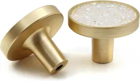 Ismosm 771098874582 6 Pack Gold Cabinet Dresser Drawer Knobs Hardware Bling White Pcs