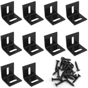 Acbsrab-25-b10 Itrolle Adjustable Corner Brace 10pcs Black Steel L Shaped Right Angle Bracke