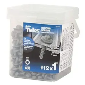 21418 Itw Brands Teks #12 X 1 Inch Hex Washer Head Drill Pt Metal-to-metal Roofing Screws 400ct