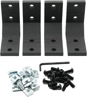 4040 Iverntech 313038942977 4pcs Black Corner Bracket Connector Joint Brace Fastener For Seri