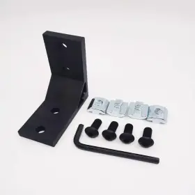 4040 Iverntech 711181762877 4pcs Black Corner Bracket Connector Joint Brace Fastener For Seri