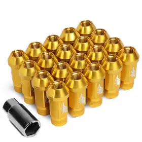 Ln-t7-014-15-gd J2 Engineering 7075 Aluminum Gold M12 X 1.5 20pcs L 50mm Knurled Top Lug Nut