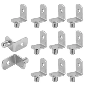 Jmssp007 Jamiikury 12pcs L-shaped Shelf Support Pegs 1/4 Inch Bracket With Hole Sil