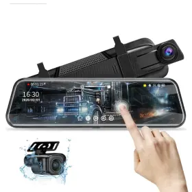 Jansite 759337625591 10ftft Mirror Dash Cam Night Vision 1080p Fhd Full Touch Screen Front And Rear