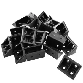 Lsbpfcb-20x32-24 Jcbiz 24pcs 20x32mm Black L Shape Bracket Plastic Furniture Corner Brace Joint With