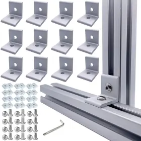 Jcsp021 Jcspbyl 12 Set Silver 1010 Series Aluminum Profile Connectors 12pcs 1 Inch X L Corner