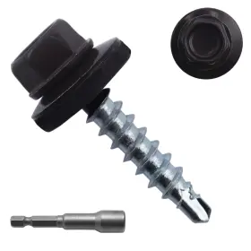 Wg-3775 Jegonfri 300pcs #10 X 1 Brown Hex Head Self-drilling Metal In