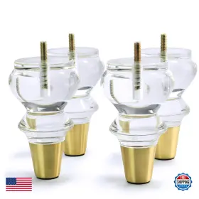 Jerever B08m9g8y7j Acrylic Clear Furniture Legs Replacement Sofa Couch Feet Mid Century