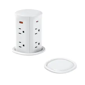Oeup020b-wh Jgstkcity Pop Up Outlet For Countertop 3.15-inch Hole Desk Grommet Power 8 Outlets 4 Us