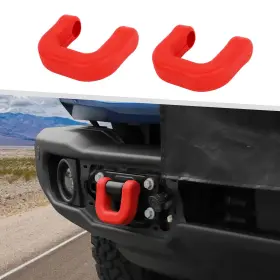 Jimen184bthc Jimen For Bronco Tow Hook Covers 2pcs Front Bumper Protector Red