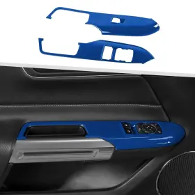 Jimen Jimen419mwlp15 Fit For Ford Mustang 2015-2024 2pcs Car Window Lift Switch Panel Cover