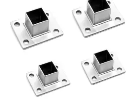 Jinshining 744759667878 4pcs Square Post Bases Stainless Steel Flange Anchor Heavy Duty Brack