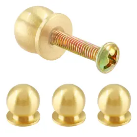 Hjs2021102921 Jiozermi 4 Packs Mini Round Solid Brass Knobs 1/2 Inch 12mm Gold