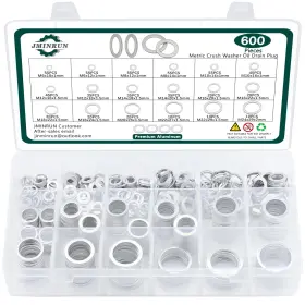 600alumw-m Jminrun 600pcs Oil Drain Plug Gasket M6 To M24 - 600 Pcs