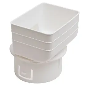 Jnab 272003653346 Universal Downspout To Drain Pipe Tile Adapter White 3x4x4