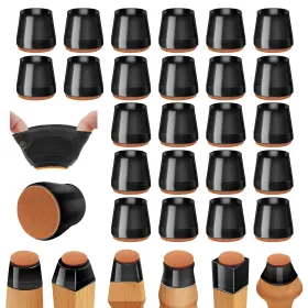 B0d4dtwv17 Joeyrras 36pcs Black Silicone Chair Leg Floor Protectors Rubber Caps Hardwood