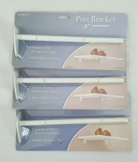 0146-8pst-wt John Sterling Corp Lot Of 3 Post Brackets 8 Inch White Powder Coat Nip