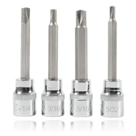 Gh-64-3738 Johntruck 4 Pack Clutch Head Bit 5/32 3/16 1/4 And 5/16 Inches Silver