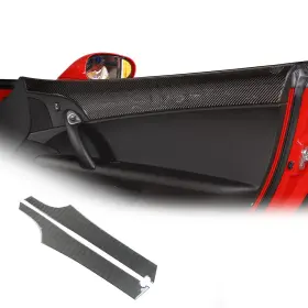Jonkoko 378421241210 2pcs Carbon Fiber Inner Front Door Panel Armrest Cover Trim Interior Decorati