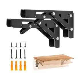 Jdzj6hs2 Joy Decor Heavy Duty Folding Shelf Brackets Pack 1 Pair Collapsible 6 Inch 2