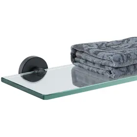 B09w5fht5y Jqk Bathroom Glass Shelf Black Tempered Shower Storage 20 By 5 Inches 304
