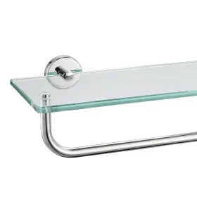 B09y2wvj59 Jqk 15 Inch Polished Chrome Tempered Glass Bathroom Shower Shelf With Towel Bar