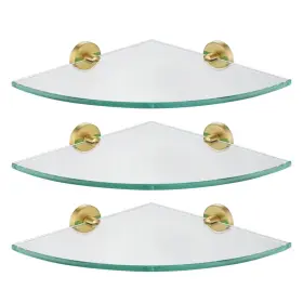 B0dbplkn74 Jqk Corner Glass Shelf 10.67 Inch Brushed Gold Bathroom 304 Stainless Steel