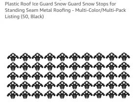 B07xf82wc6 Jsp Roof Snow Ice Guards 50 Pack Black For Standing Seam Metal Roofing