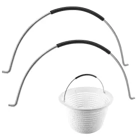 Jtjei A1003 2pcs Pool Skimmer Basket Replacement Handle Stainless Steel Handles For Pool